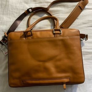 Trafalgar Leather Briefcase - Camel